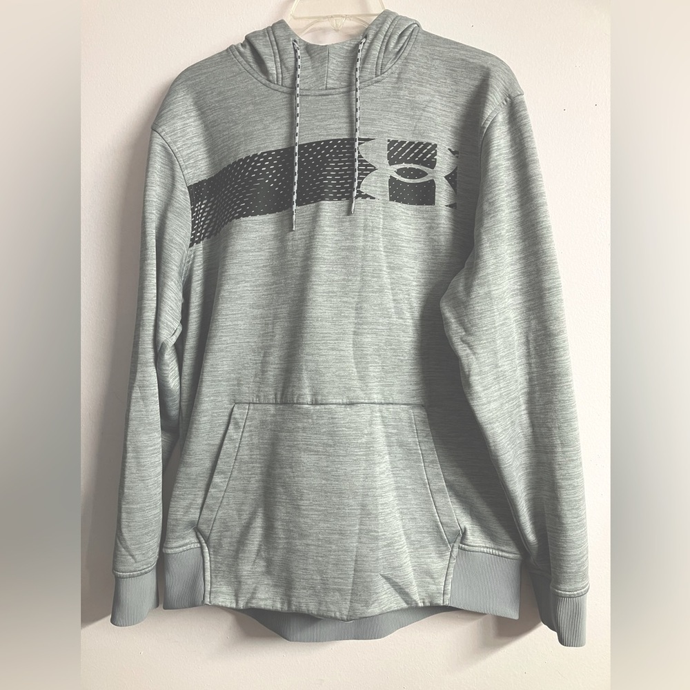 Under Armour Men’s Pullover Hoodie, “Coldgear”, Size Medium, Gray/Black